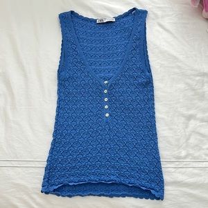 Zara Tank Top Light Blue Size S